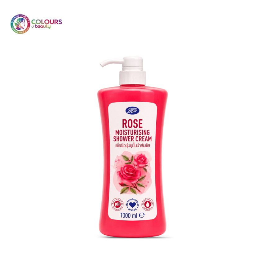 Boots Rose Moisturizing Shower Cream-Red  (1000ml)